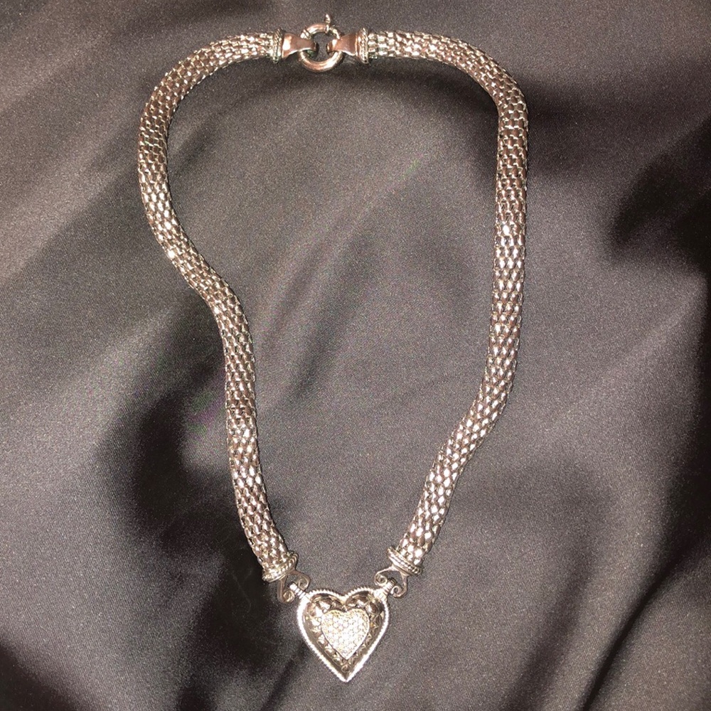 .25 CT TW DIAMOND HEART NECKLACE STERLING SILVER